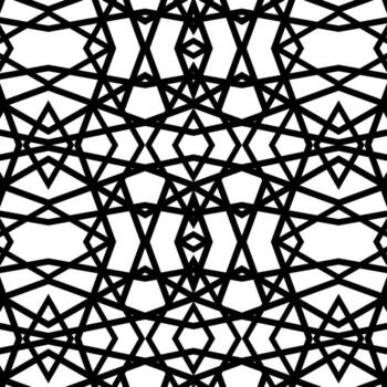 Seamless pattern with black lines overlapping on white background. vector