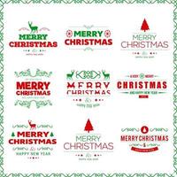 Merry Christmas typography set vector