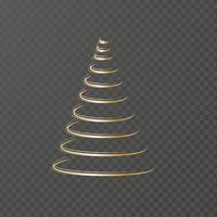 Silhouette of a Christmas tree on a black background.Vector illustration vector