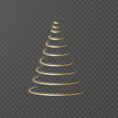 Silhouette of a Christmas tree on a black background.Vector illustration