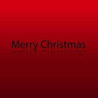 Merry Christmas text  with reflection on red background. Merry Christmas greetings. Vector illustration