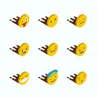 conjunto de vectores de diseño de emojis amarillos