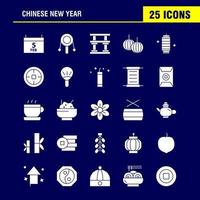 Chinese New Year Solid Glyph Icon Pack For Designers And Developers Icons Of Calendar Feb Month Schedule Chinese New Toy Year Vector