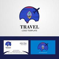 logotipo de la bandera de guam de viaje y diseño de tarjeta de visita vector
