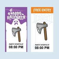 Happy Halloween invitation design with axe vector