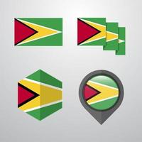 vector de conjunto de diseño de bandera de guyana