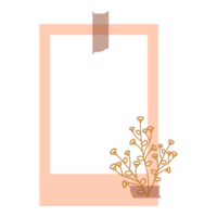 marco rosado estético con floral png