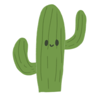 Cute Cactus Handdrawn with green color png