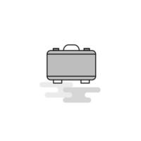 Briefcase Web Icon Flat Line Filled Gray Icon Vector