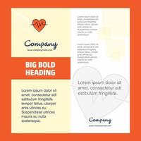 Heart beat Company Brochure Title Page Design Company profile annual report presentations leaflet Vector Background