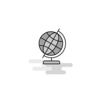 Globe Web Icon Flat Line Filled Gray Icon Vector