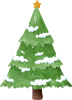 navidad nieve arbol acuarela png