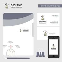 Grave Business Logo File Cover Visiting Card and Mobile App Design Vector Illustration