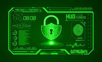 Modern HUD Technology Screen Background with lock vector