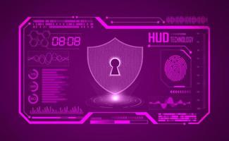 Modern HUD Technology Screen Background with lock vector