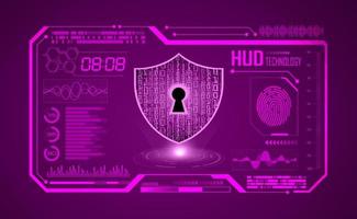 Modern HUD Technology Screen Background with lock vector