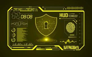 Modern HUD Technology Screen Background with lock vector