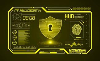 Modern HUD Technology Screen Background with lock vector
