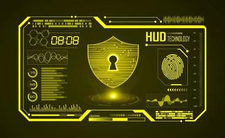 fondo de pantalla de tecnología hud moderna con bloqueo vector