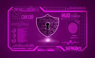 Modern HUD Technology Screen Background with lock vector