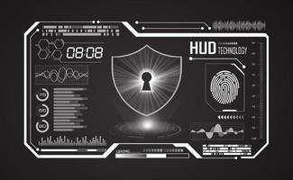 Modern HUD Technology Screen Background with lock vector