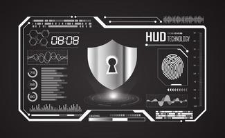 Modern HUD Technology Screen Background with lock vector