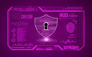 Modern HUD Technology Screen Background with lock vector