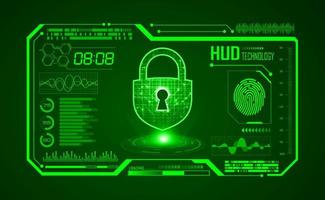 Modern HUD Technology Screen Background with lock vector