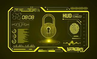 Modern HUD Technology Screen Background with lock vector