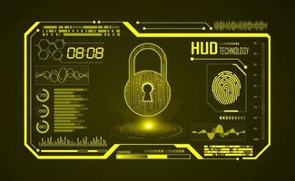 fondo de pantalla de tecnología hud moderna con bloqueo vector