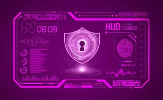 Modern HUD Technology Screen Background with lock vector