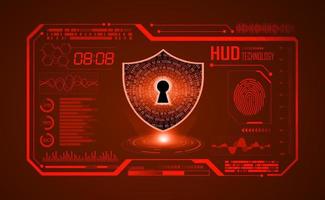 Modern HUD Technology Screen Background with lock vector