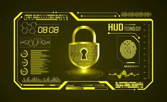 Modern HUD Technology Screen Background with lock vector