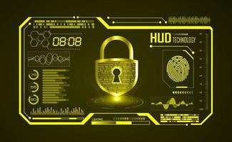 fondo de pantalla de tecnología hud moderna con bloqueo vector