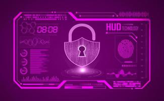 Modern HUD Technology Screen Background with lock vector