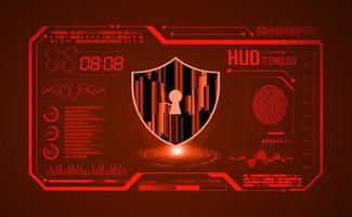 Modern HUD Technology Screen Background with lock vector