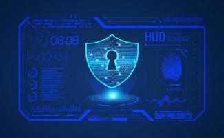 Modern HUD Technology Screen Background with lock vector