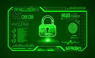 Modern HUD Technology Screen Background with lock vector