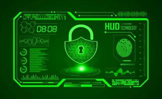 Modern HUD Technology Screen Background with lock vector