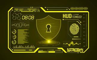 fondo de pantalla de tecnología hud moderna con bloqueo vector