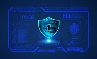 Modern HUD Technology Screen Background with lock vector