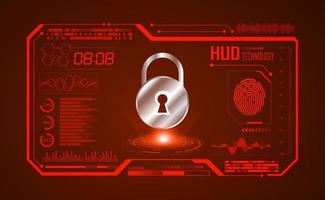 Modern HUD Technology Screen Background with lock vector