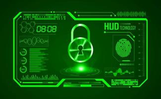 Modern HUD Technology Screen Background with lock vector