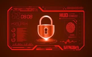 Modern HUD Technology Screen Background with lock vector
