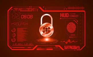 Modern HUD Technology Screen Background with lock vector