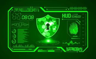 Modern HUD Technology Screen Background with lock vector
