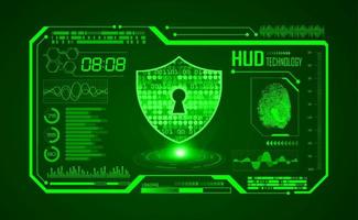 Modern HUD Technology Screen Background with lock vector