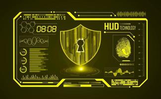 Modern HUD Technology Screen Background with lock vector