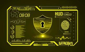 Modern HUD Technology Screen Background with lock vector