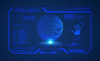 Modern HUD Technology Screen Background with globe vector